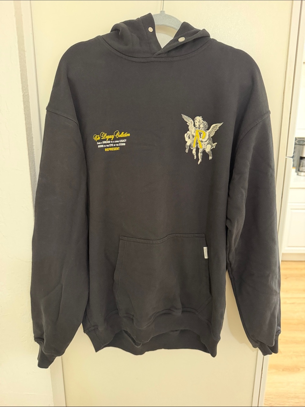 Represent Legacy Cherubs Black Men's Graphic Hoodie Oversized | S